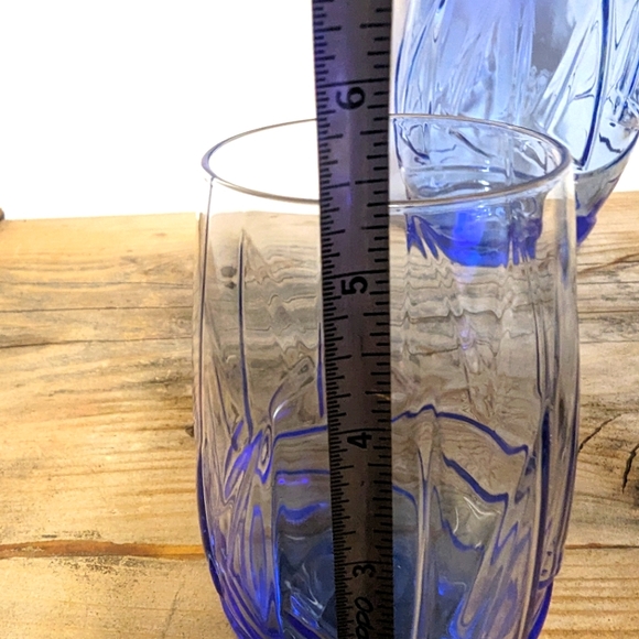 Bormioli Blue Glass Pitcher with two Glasses, made in Italy - Picture 10 of 10